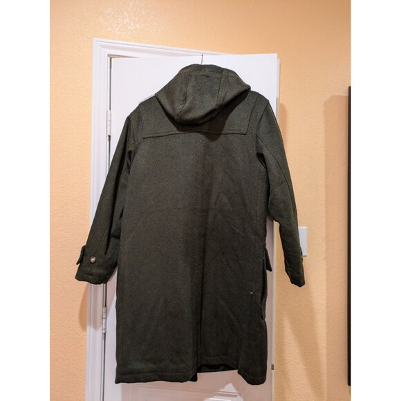 Vintage Lands' End Womens Size M Sage  Wool  Blend Hooded Duffle Coat - Picture 9 of 15